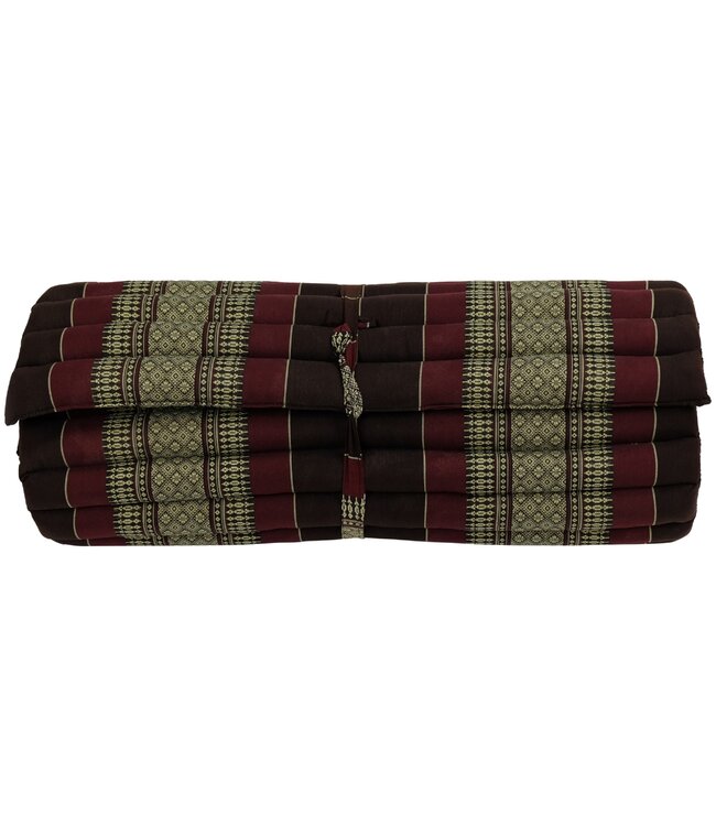 Matelas Thaï Enroulable en Coton et Kapok - 78x190cm - Noir Rouge