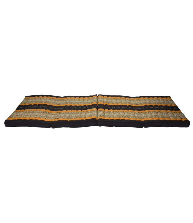 Colchón Tailandés de 4 Pliegues Plegable 80x200cm XXXL Negro Naranja