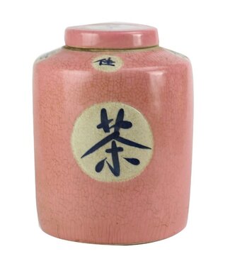 Fine Asianliving Chinese Gemberpot Roze "Tea" Handbeschilderd L12xH28cm