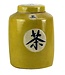 Chinesischer Ingwertopf Porzellan Handbemalt „Tee“ Gelb B12xH28cm