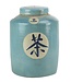 Pot à Gingembre Chinois «Thé» Bleu Peint à la Main L12xH28cm
