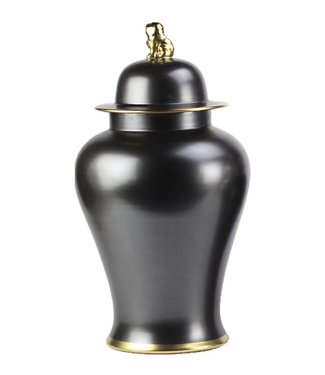 Fine Asianliving Chinese Ginger Jar Black Gold W26xH48cm