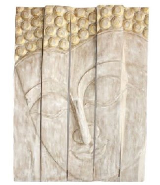 Fine Asianliving Panel de Buda Tailandés Hecho a Mano Con Tronco De Árbol Macizo L150xH200cm