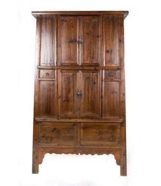 Fine Asianliving Antieke Chinese Kast met Lades Groot B119xD64xH207cm