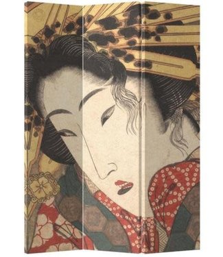 Fine Asianliving Japanese Oriental Room Divider Folding Privacy Screen 3 Panels W120xH180cm Japanese Geisha