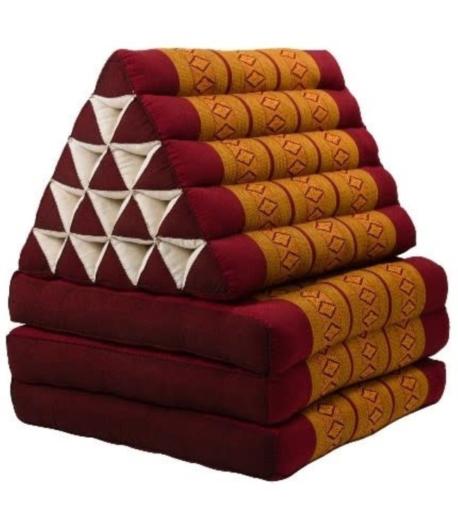 Colchón Tailandés de 3 Pliegues con Cojín Triangular Plegable 54x180x6cm XL Naranja
