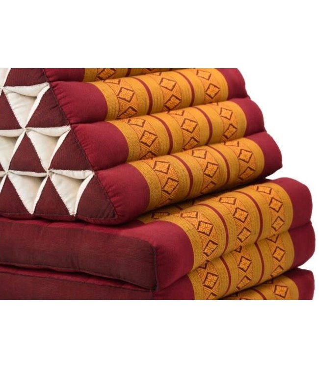 Colchón Tailandés de 3 Pliegues con Cojín Triangular Plegable 54x180x6cm XL Naranja