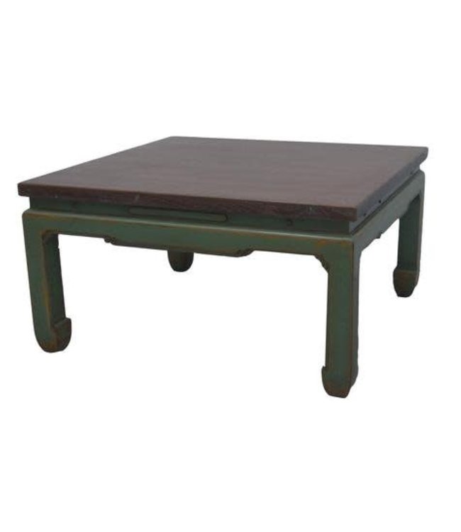 Tavolino Cinese in Legno Verde L84xP84xA45cm