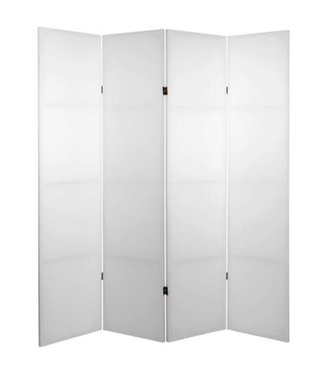 Fine Asianliving Biombo Separador de Lienzo A160xA180cm 4 Paneles Blanco Bricolaje