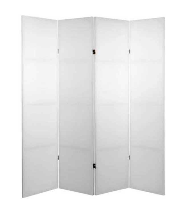 Paravento Divisori in Tela L160xA180cm 4 Pannelli Fai Da Te Bianco