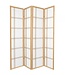 Japanese Room Divider 4 Panels W180xH180cm Privacy Screen Shoji Rice-paper Natural - Double Cross