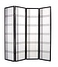 Japanese Room Divider 4 Panels W180xH180cm Privacy Screen Shoji Rice-paper Black - Double Cross