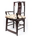 Antique Chinese Chairs Set/2 Handcarved Black