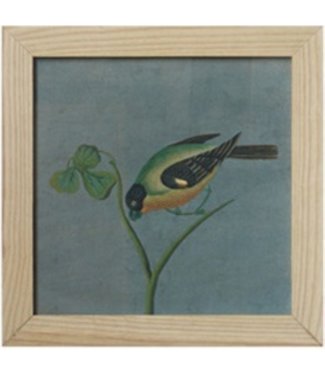 Fine Asianliving Chinees Schilderij met Lijst Vogel op Takje B42xH42cm