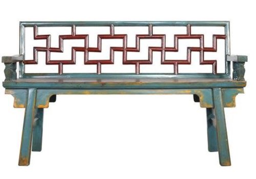Fine Asianliving Chinese Bench Multicolour W145xH88xD40cm
