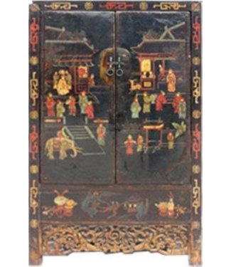 Fine Asianliving Armadio Nuziale Cinese Antico 125 Anni Dipinto a Mano L117xP46xA187cm