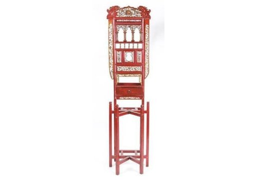 Fine Asianliving Antiker Chinesischer Roter Tisch für Waschbecken B42xH153xT52cm