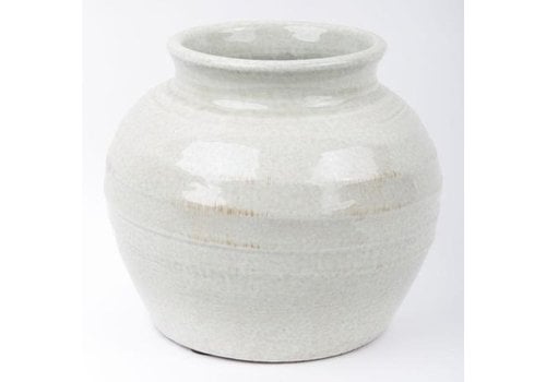 Fine Asianliving Chinesische-Vase-Porzellan-Keramik-Steingrau-B25xT25xH21cm