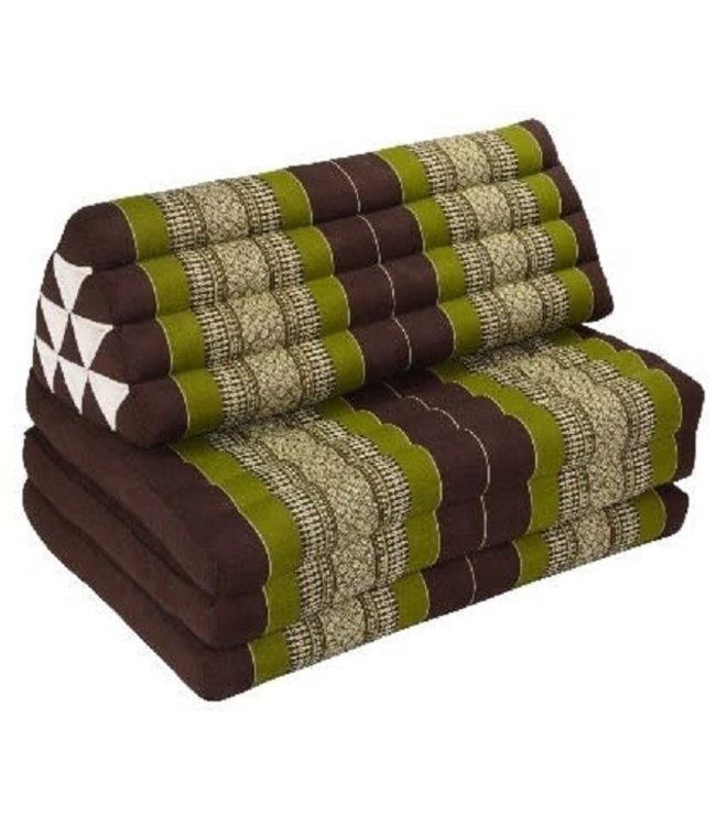 Thai Cushion Three-fold 80x190x7cm Triangle Cushion XXXL 8 Roll Seat Green
