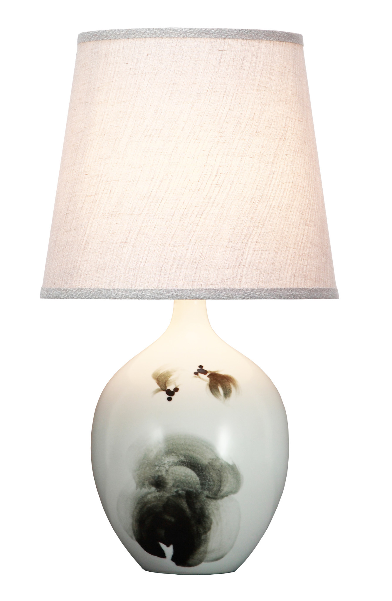 ORIENTAL FURNITURE Lampada In Porcellana Cinese 26 Pollici Con Gru Dalla Corona Rossa, Portatile, Decorazione Elegante