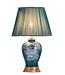 Lampe de Table en Porcelaine Chinoise Bleue Pivoines Peintes à  la Main Base en Bronze D.33xH53cm
