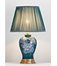 Lampe de Table en Porcelaine Chinoise Bleue Pivoines Peintes à  la Main Base en Bronze D.33xH53cm