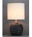 Lampe de Table en Porcelaine Chinoise Noire Mat D.30xH56cm