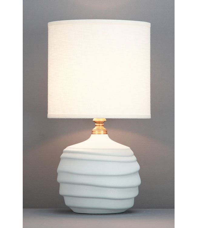 Lampada da Tavolo Cinese Rilievo Bianca Opaco D30xA56cm