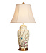 Oriental Table Lamp Porcelain Creme with Flower Branches W41xD41xH74cm