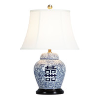 Lampe de Table en Porcelaine Chinoise Double Chance L38xP38xH58cm