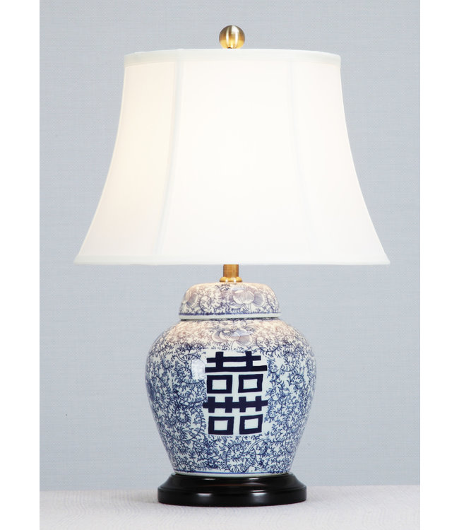 Lampe de Table en Porcelaine Chinoise Double Chance L38xP38xH58cm