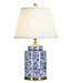 Chinese Table Lamp Porcelain with Lampshade Art