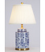 Chinese Table Lamp Porcelain with Lampshade Art