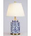 Chinese Tafellamp Porselein Blauw Wit Art