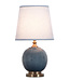 Fine Asianliving Lampada da Tavolo Cinese in Porcellana Bambù Astratto Grigio D28xA51cm