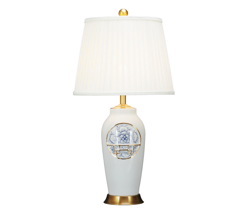 Lámpara de Mesa de Porcelana Contemporánea Loto D.42xA81cm