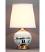 Lampe de Table en Porcelaine Chinoise Noire Blanche Paysage Base en Bronze D.28xH48cm