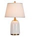 Chinese Table Lamp Porcelain with Lampshade Contemporary White W38xD38xH62cm