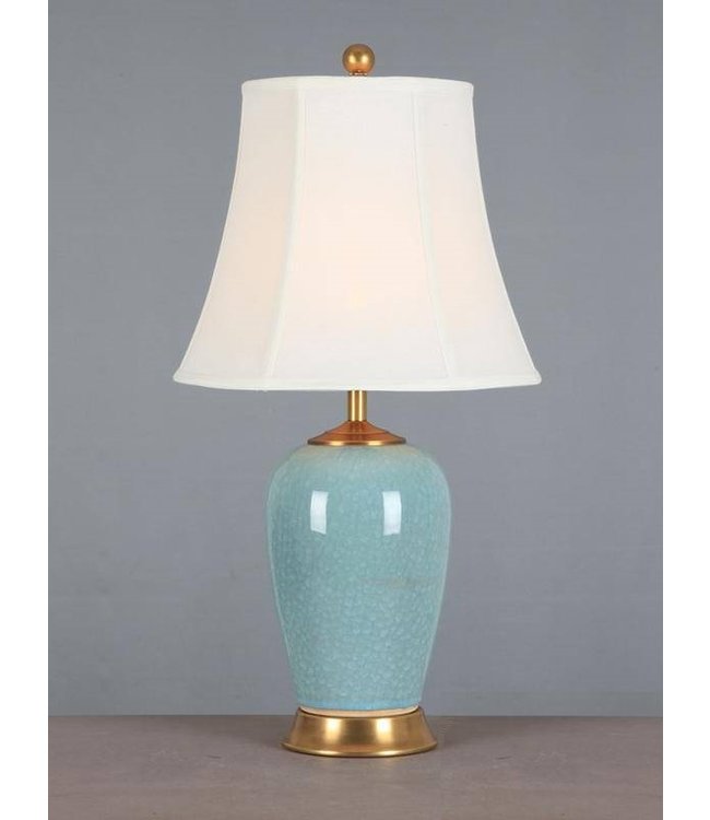 Chinese Tafellamp Porselein Glassy Blauw D41xH69cm