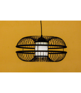 Fine Asianliving Bamboe Hanglamp Zwart Handgemaakt - Morris D46x22cm