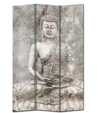 Fine Asianliving Paravent Raumteiler B120xH180cm 3-teilig Buddha