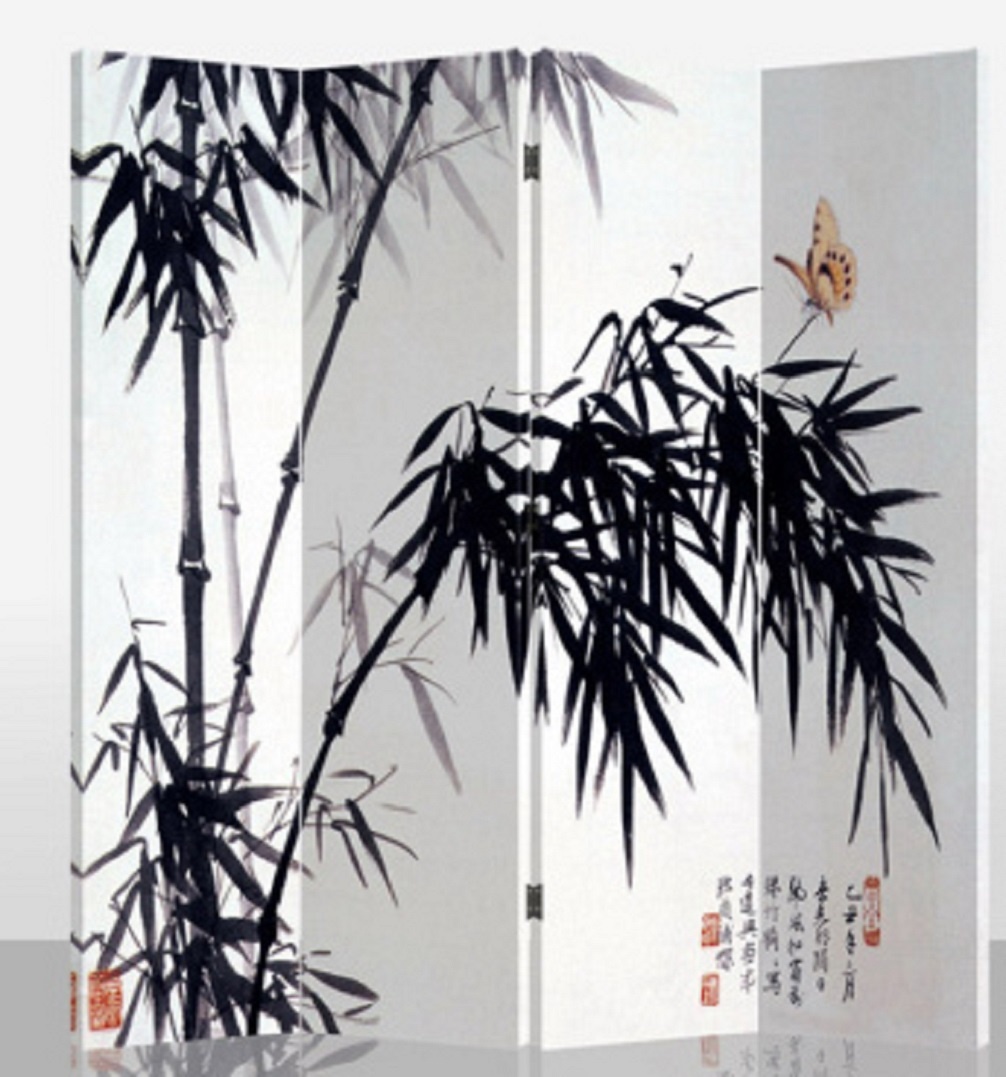 Paravento Cinese L160xA180cm 4 Pannelli Bambù - Orientique - Asianliving
