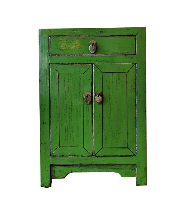 Chinese Bedside Table Glossy Green W40xD32xH60cm