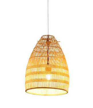 Fine Asianliving Lampe á Suspension en Bambou Fait Main - Violet D.29xH42cm