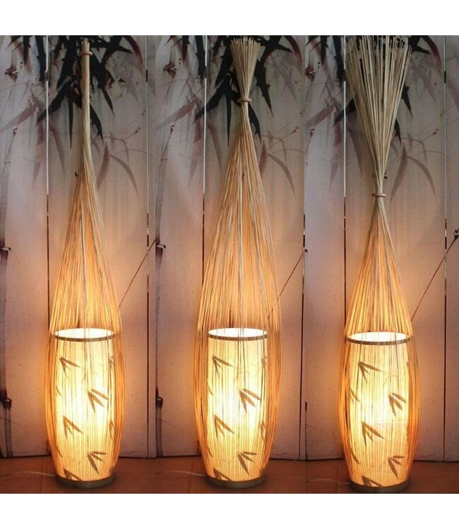 Bamboe Vloerlamp Handgevlochten - Demi