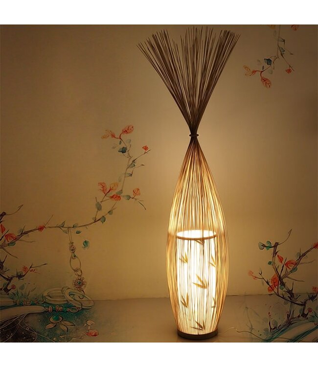 Lampadaire Chinois en Bambou Fait Main - Demi