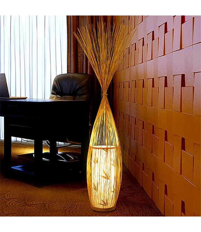 Oriental Floor Lamp Bamboo Handmade - Demi