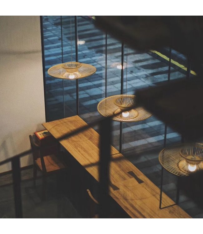 Bamboo Lampshade Pendant Light Handmade - Stella D90cm