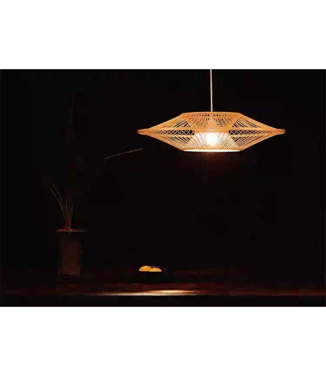 Bamboo Lampshade Pendant Light Handmade - Stella D90cm