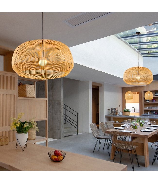 Bamboo Lampshade Pendant Light Handmade - Ada D43xH25cm